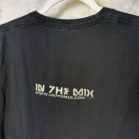 Vintage Black Art T Shirt Womens Medium Black Short Sleeve Y2K USA In The Mix - Picture 5 of 9